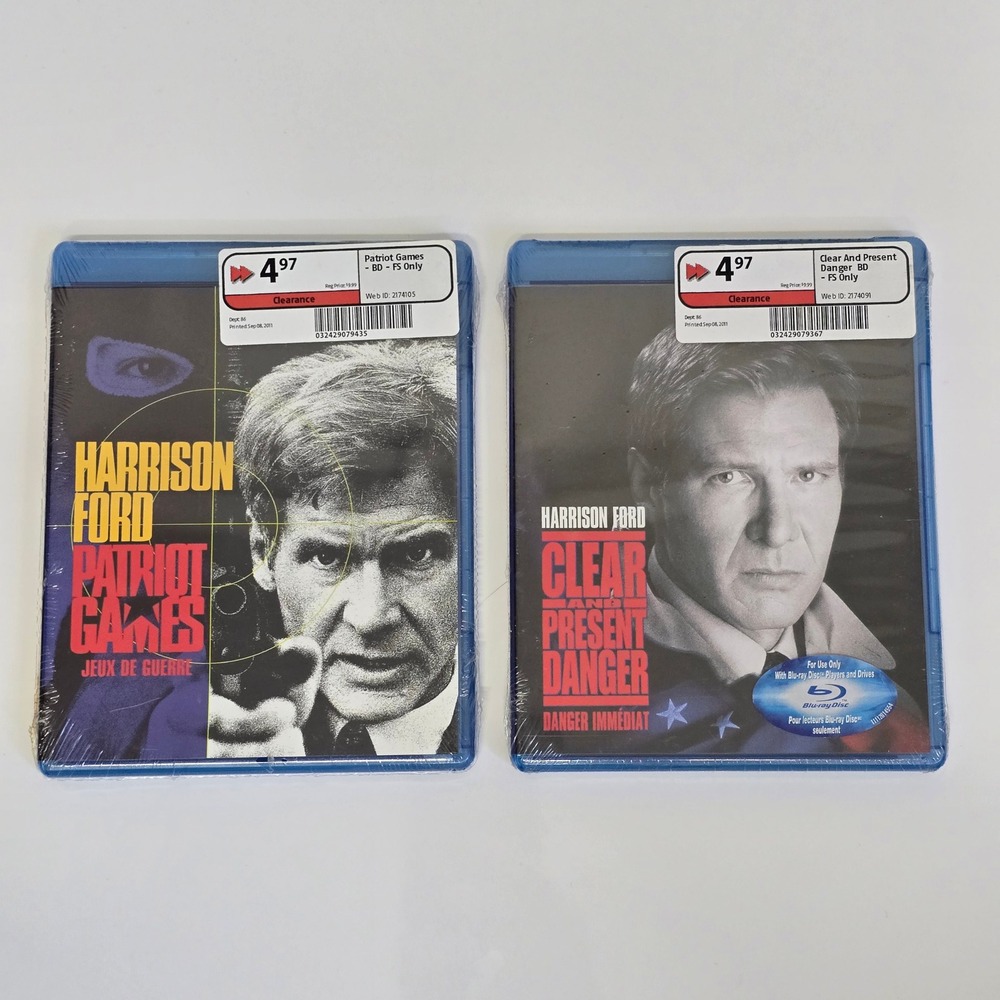 Harrison Ford‎ Jack Ryan Blu-ray Set Patriot Games Clear and Present Danger